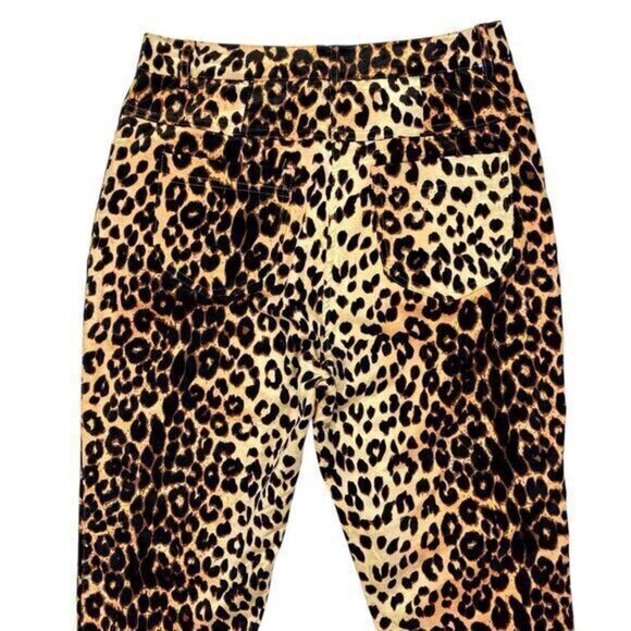 Verge Girl Pants Womens 10 Brown Cheetah Print 90’s Afterparty Stretch Pull On - Picture 8 of 16